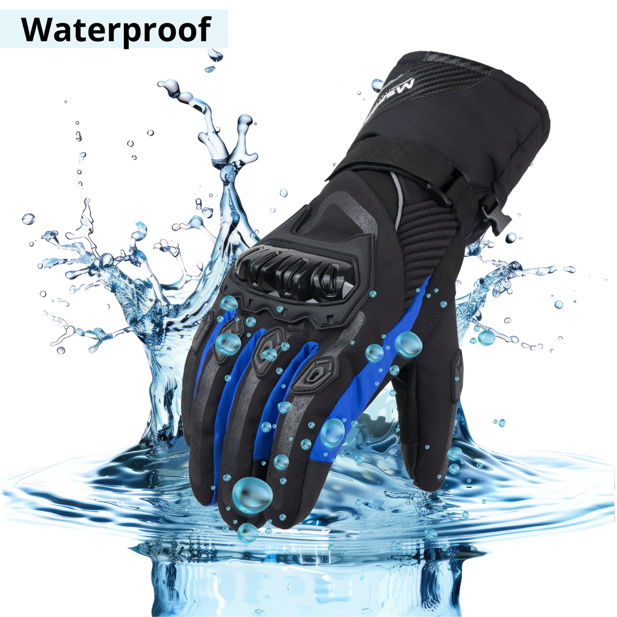 100% Waterproof Thermal Winter Motorcycle Gloves