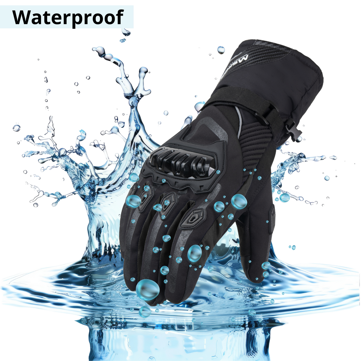 100% Waterproof Thermal Winter Motorcycle Gloves