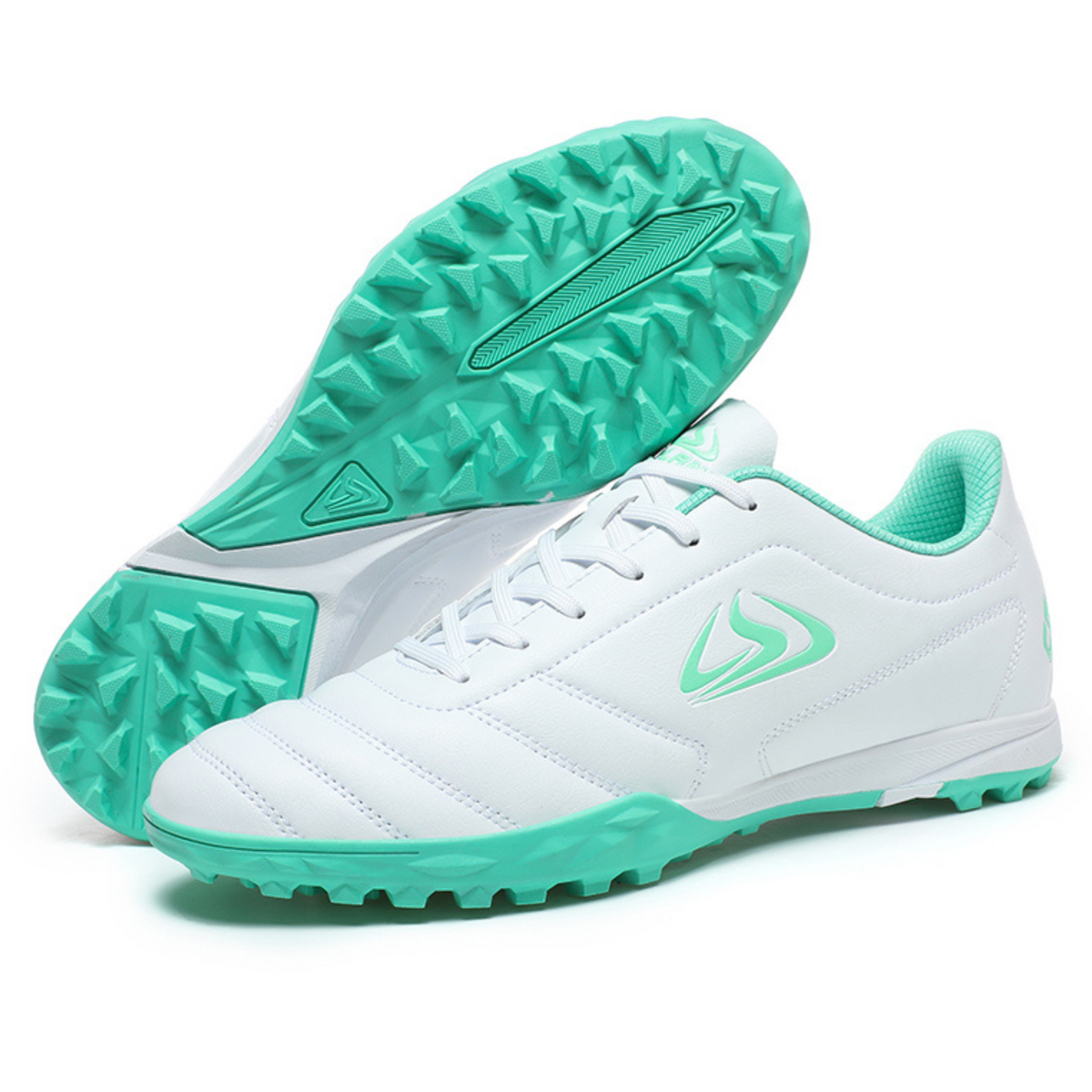 Scarpe Calcio Bambino Leggere e Resistenti Scarpe Sportive Bambino con Tacchetti Bassi per Allenamento su Erba Sintetica