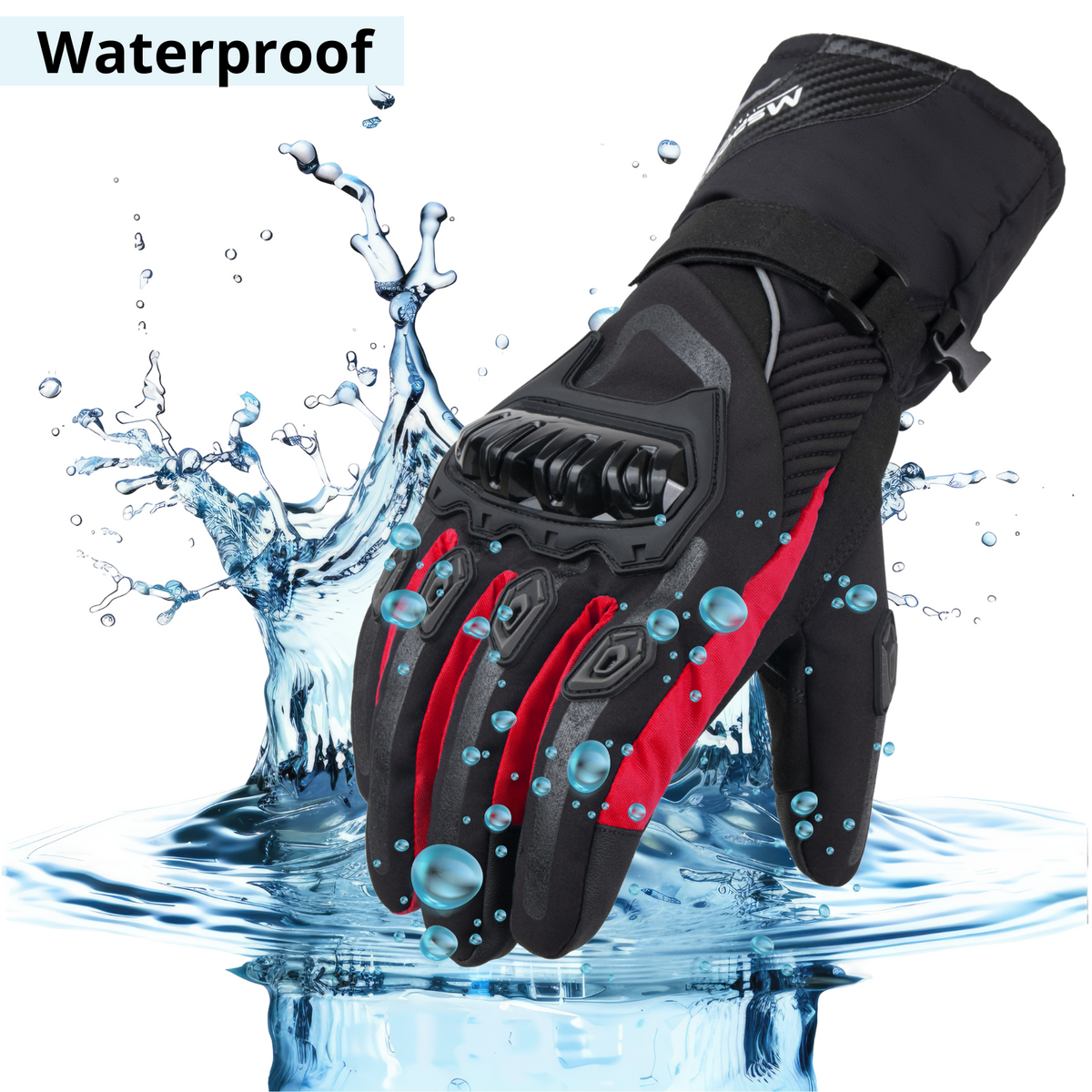 100% Waterproof Thermal Winter Motorcycle Gloves
