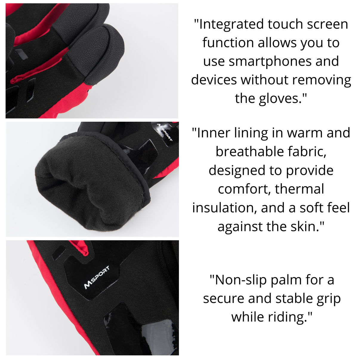 100% Waterproof Thermal Winter Motorcycle Gloves