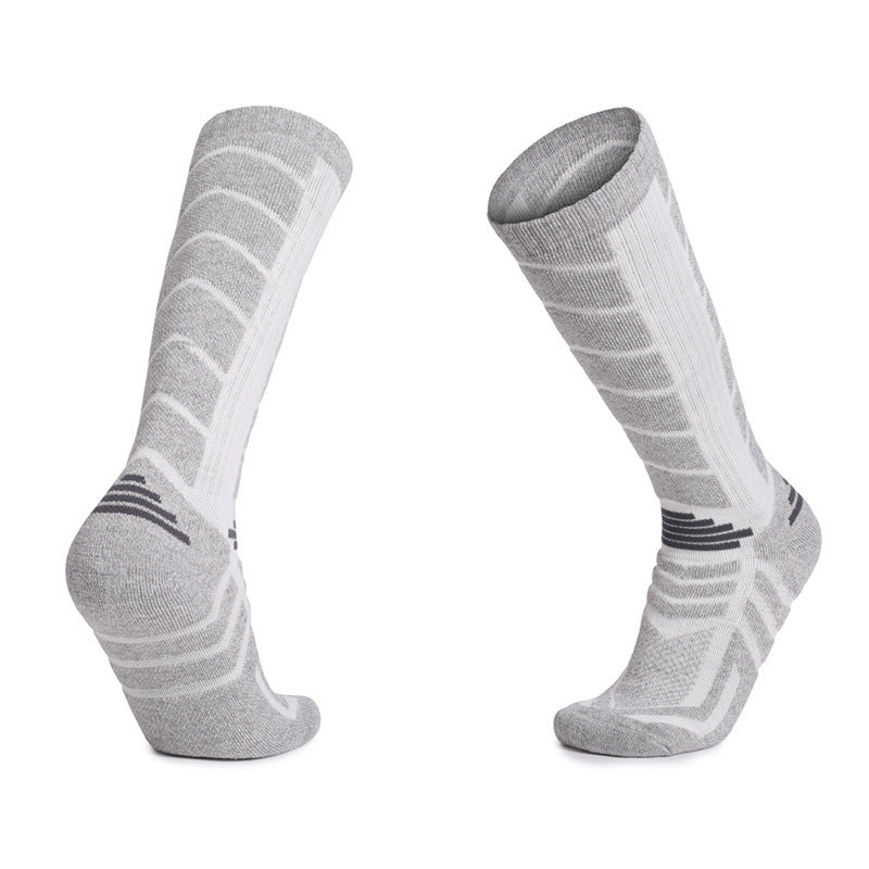 Non-slip merino wool ski socks