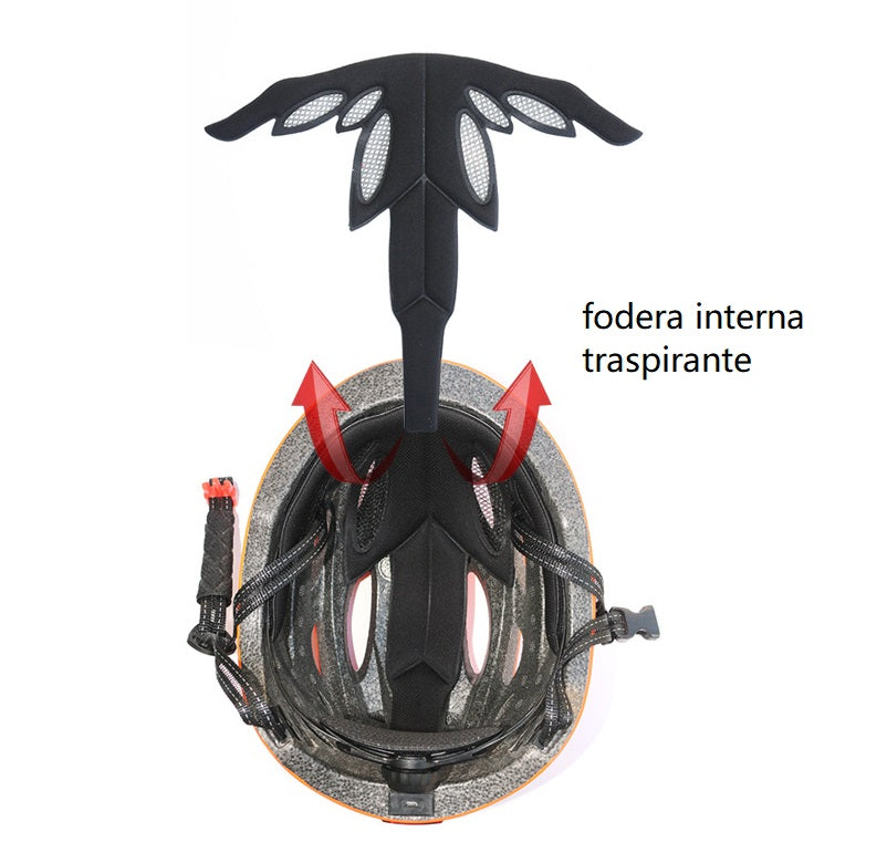 Cycling helmet with front and rear lights