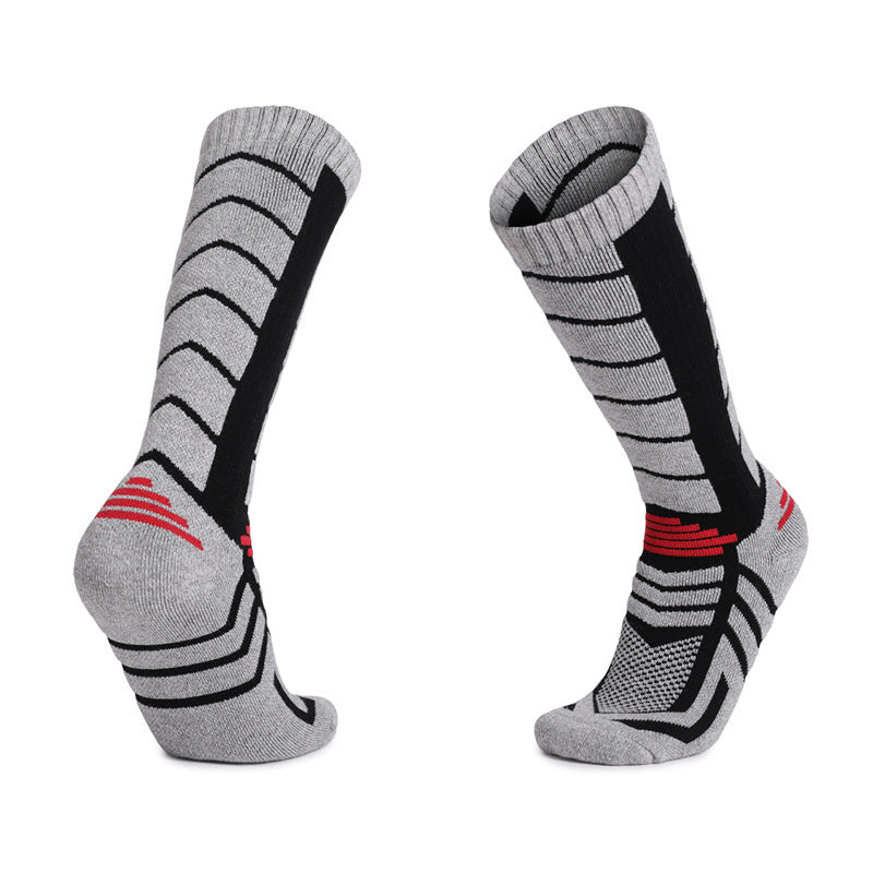 Non-slip merino wool ski socks
