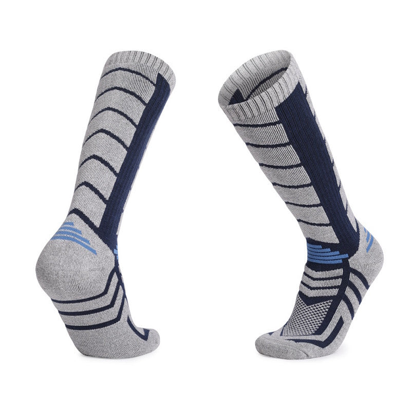 Non-slip merino wool ski socks