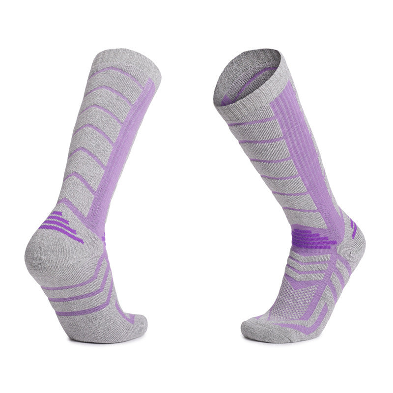 Non-slip merino wool ski socks