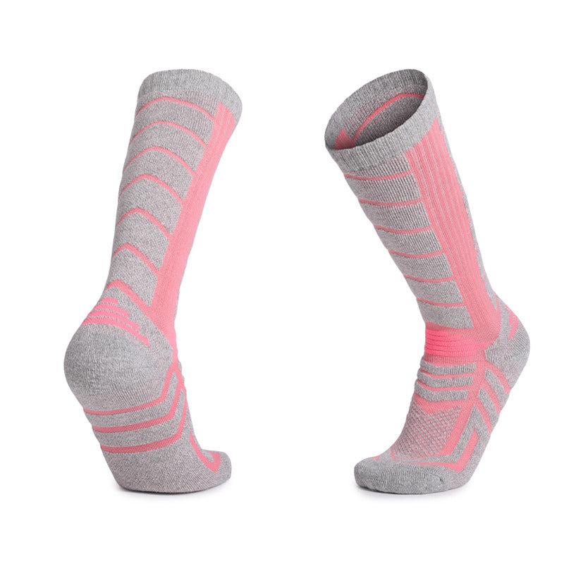 Non-slip merino wool ski socks