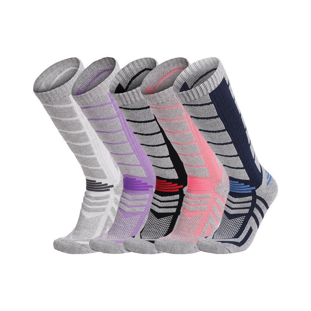 Non-slip merino wool ski socks
