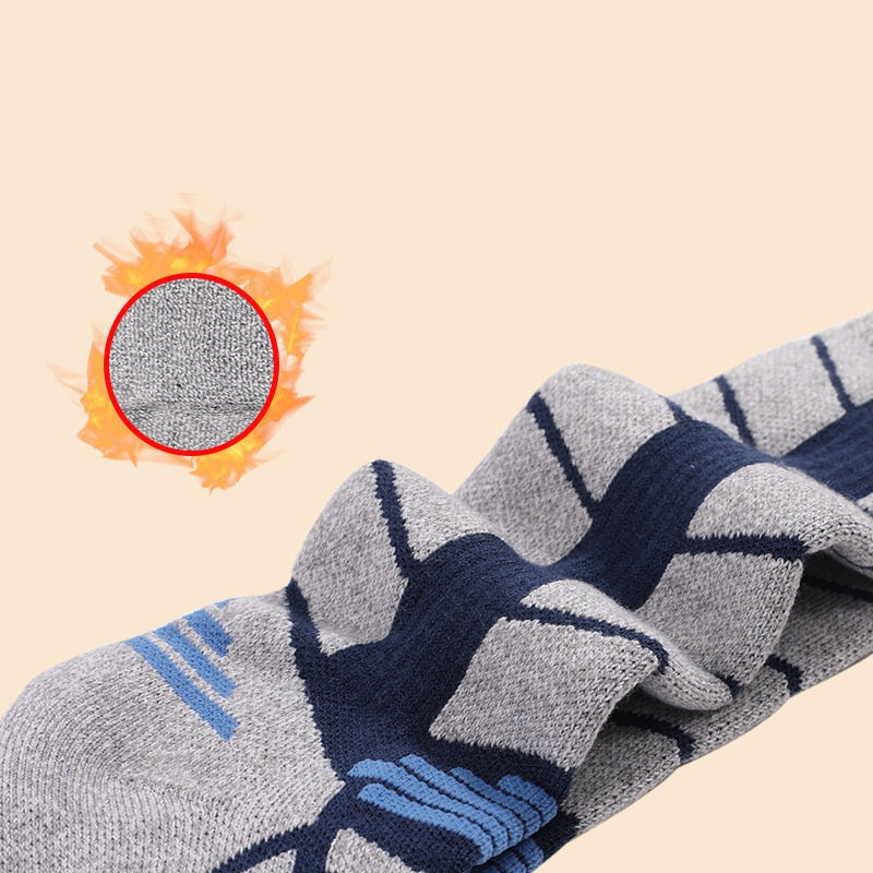 Non-slip merino wool ski socks