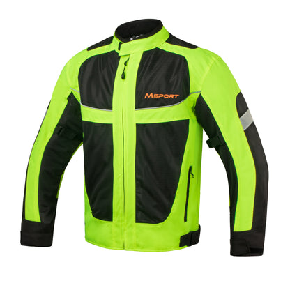 Giacca Moto Impermeabile Riflettente con Protezioni Rimovibili