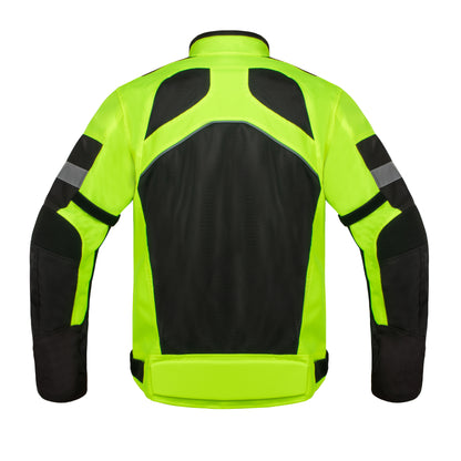 Giacca Moto Impermeabile Riflettente con Protezioni Rimovibili