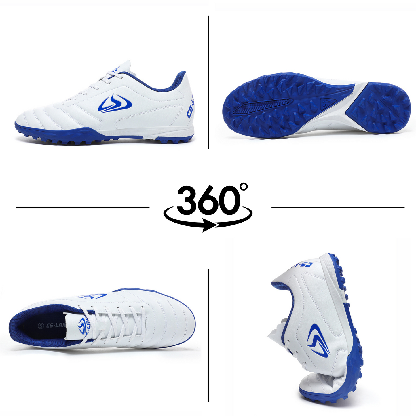 Scarpe Calcio Bambino Leggere e Resistenti Scarpe Sportive Bambino con Tacchetti Bassi per Allenamento su Erba Sintetica