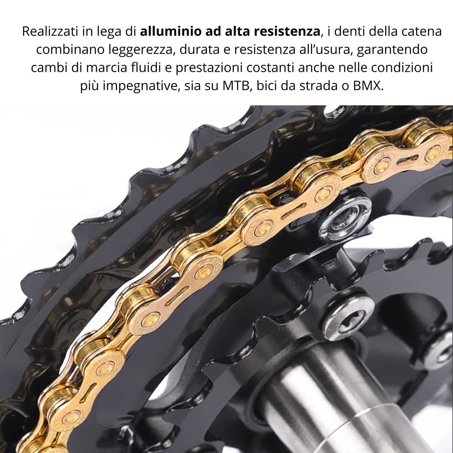Guarnitura Tripla 42/32/24T per MTB/Bici da Strada/BMX – Set Pedivelle 170mm, Compatibile con Trasmissioni 9 e 10 velocità, Guarnitura Leggera e Resistente per Upgrade Bicicletta