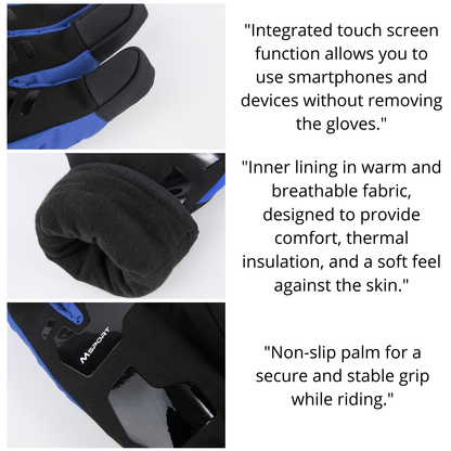 Guanti Moto Invernali Termici 100% Impermeabili – Protezione Antivento, Caldi e Confortevoli per Tutte le Stagioni