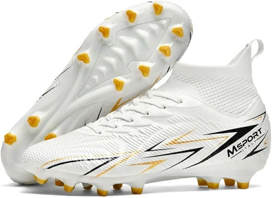 Scarpe da Calcio Bambini/Ragazzi con Tacchetti – Antiscivolo, Leggere e Confortevoli – Ideali per Erba Naturale e Sintetica