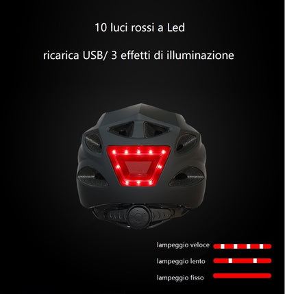 Cycling helmet with front and rear lights