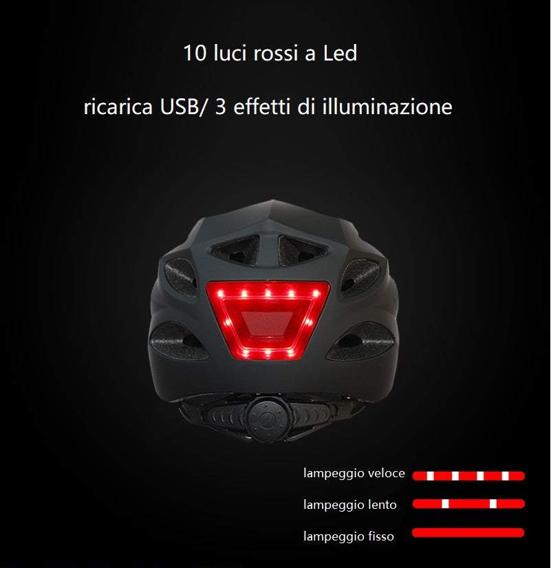 Cycling helmet with front and rear lights