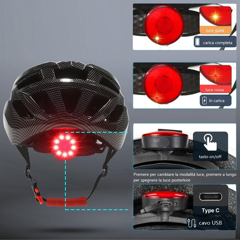 Cycling helmet with rear light