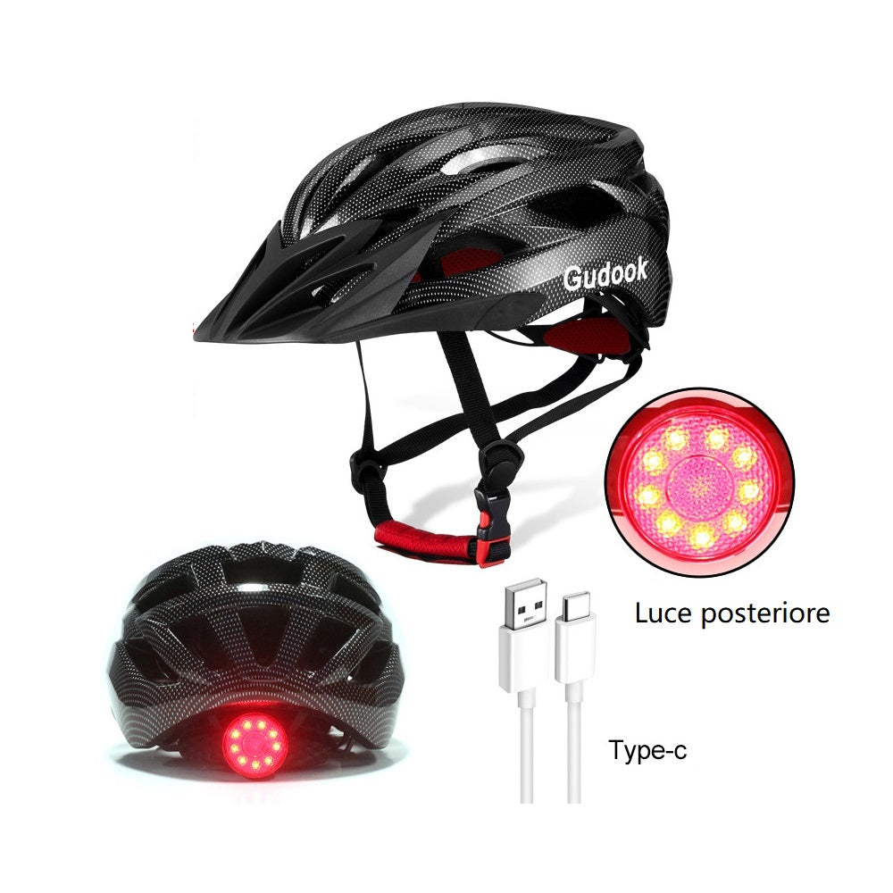 Cycling helmet with rear light