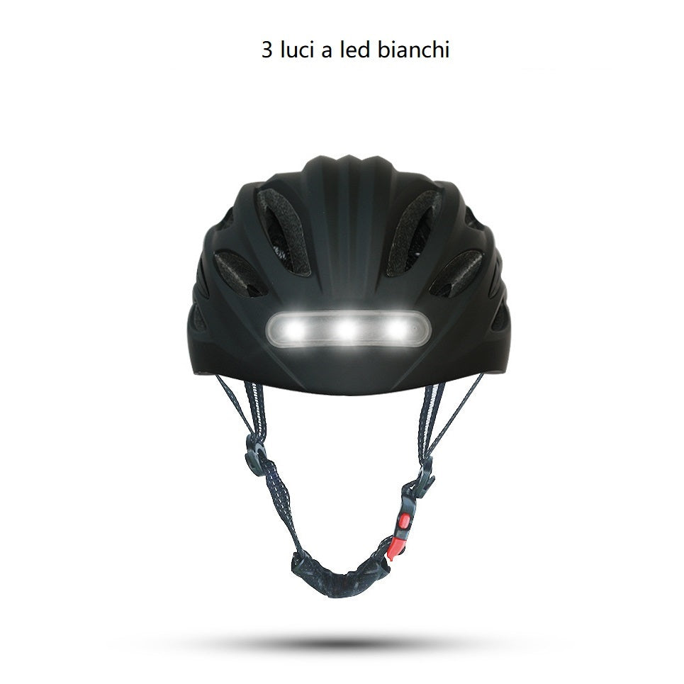 Cycling helmet with front and rear lights